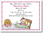 Pen At Hand Stick Figures Birth Announcements - Doggy - Girl